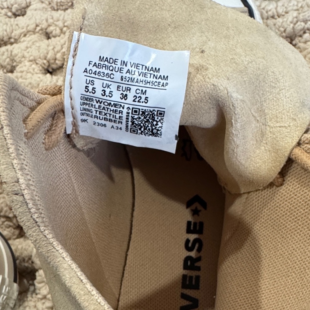 Women's High-Top Canvas Sneakers in Tan - Picture 6 of 6